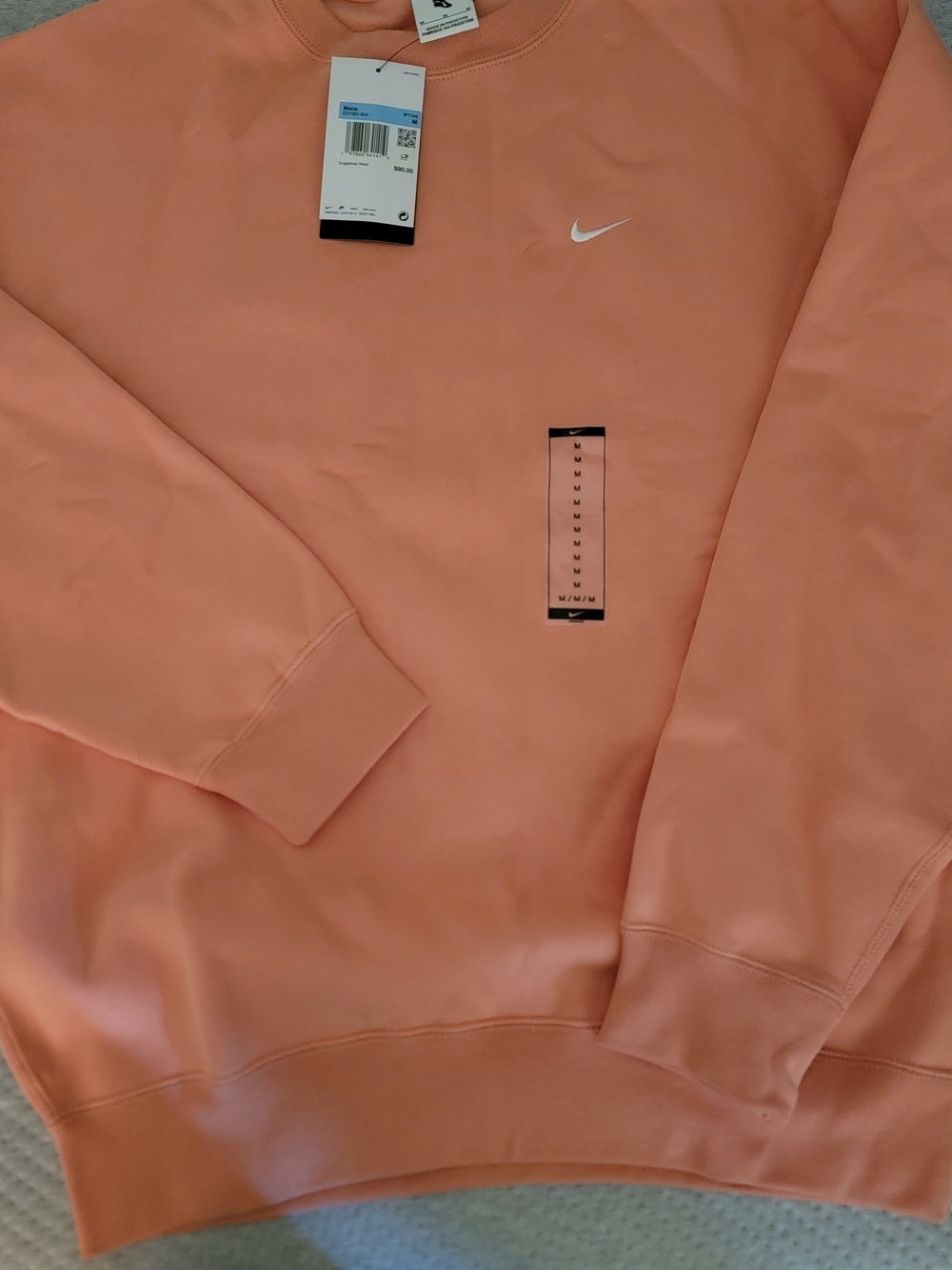 Nike Men’s Coral-Peach Crewneck Sweatshirt